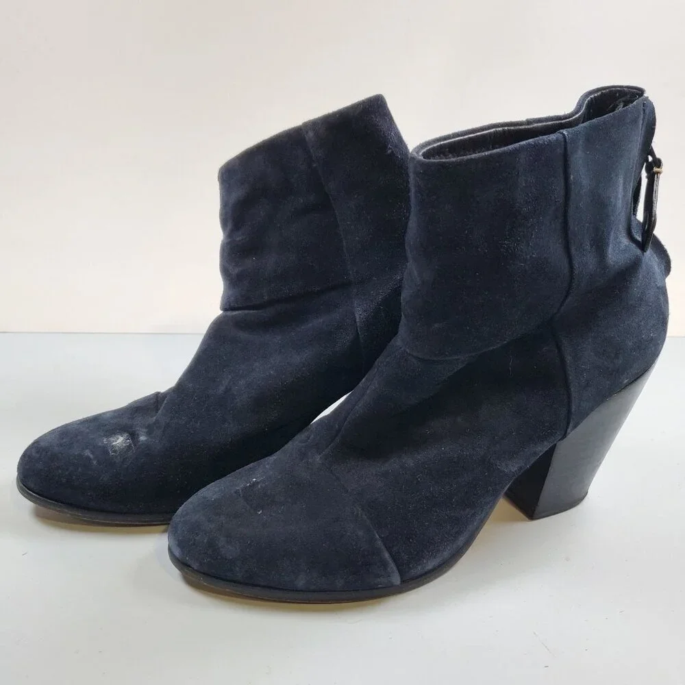 Rag & Bone Suede Classic Newbury Ankle Boots Women Size 38.5 US 9 Shoes